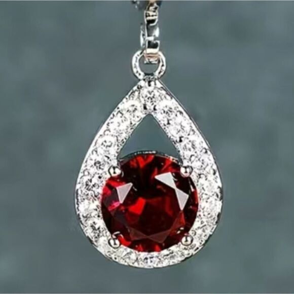 Round Sapphire Drop Earrings - Picture 4 of 5